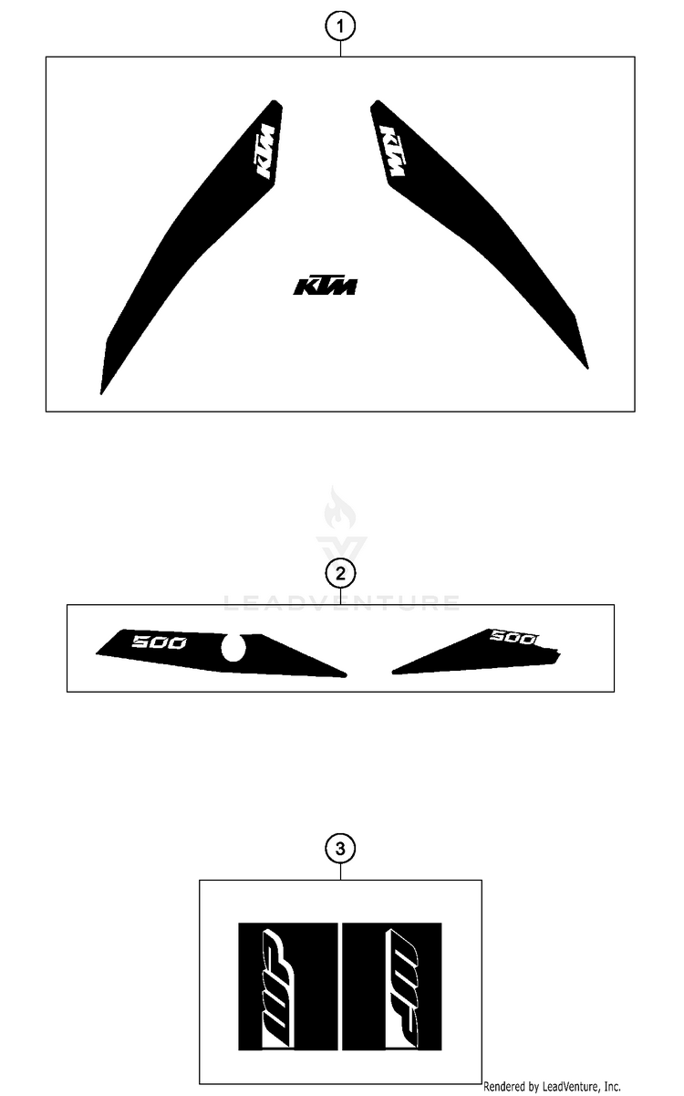 Decal 500 EXC-F CHASSIS - 2018 Schematic
