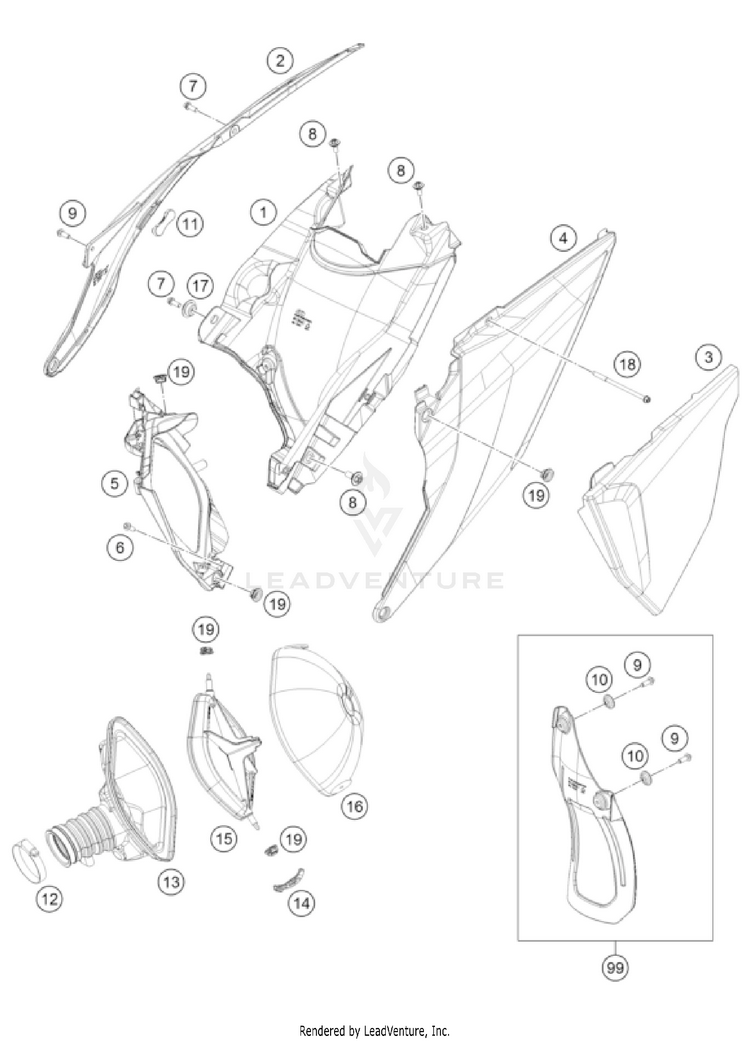 Air Filter 350 SX-F CHASSIS - 2022 Schematic