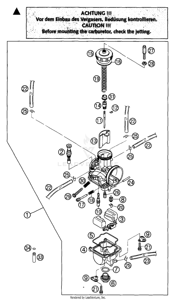 Carburetor Keihin Pwk 38 Ag 300 MXC Engine - 2003 Schematic