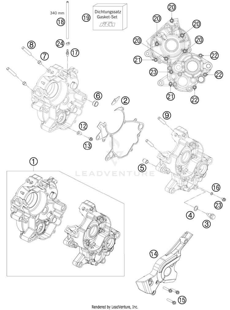 Engine Case 65 SX Engine - 2011 Schematic