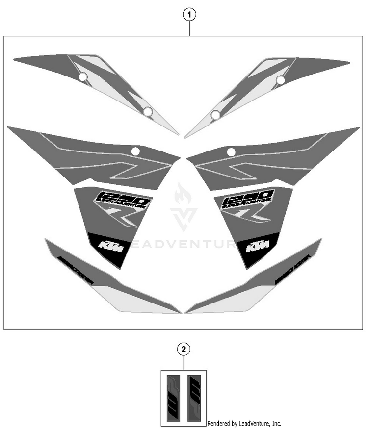 Decal 1290 SUPER ADVENTURE R CHASSIS - 2018 Schematic