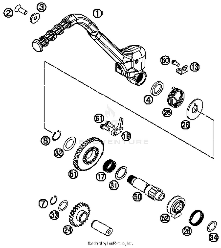 Kick Starter 300 XCW Sixdays Engine - 2014 Schematic