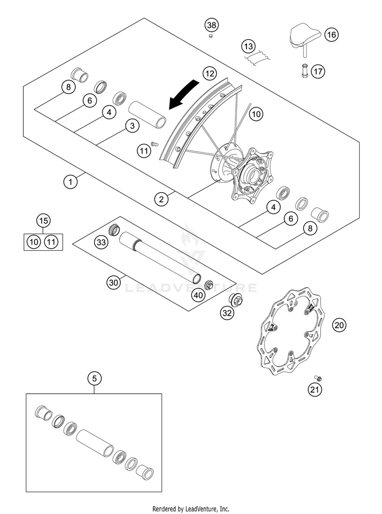 Front Wheel 250 XC TPI CHASSIS - 2020 Schematic