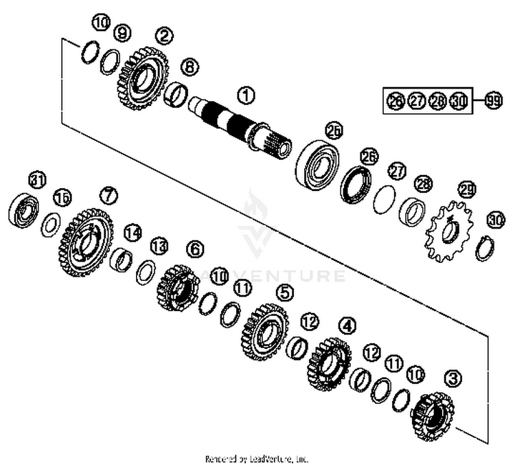 Transmission Ii - Countershaft 300 XC Engine - 2014 Schematic
