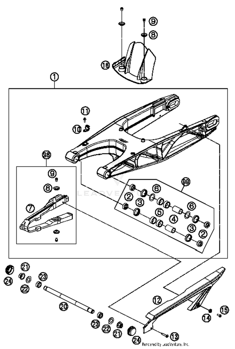 Swing Arm 690 DUKE WHITE CHASSIS - 2017 Schematic