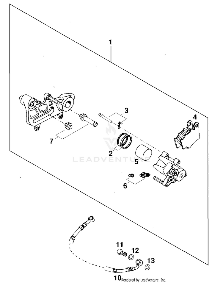 Brake Caliper Rear 620 RXC-E Chassis - 1997 Schematic