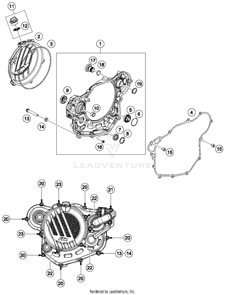 Clutch Cover 500 EXC-F ENGINE - 2018 Schematic