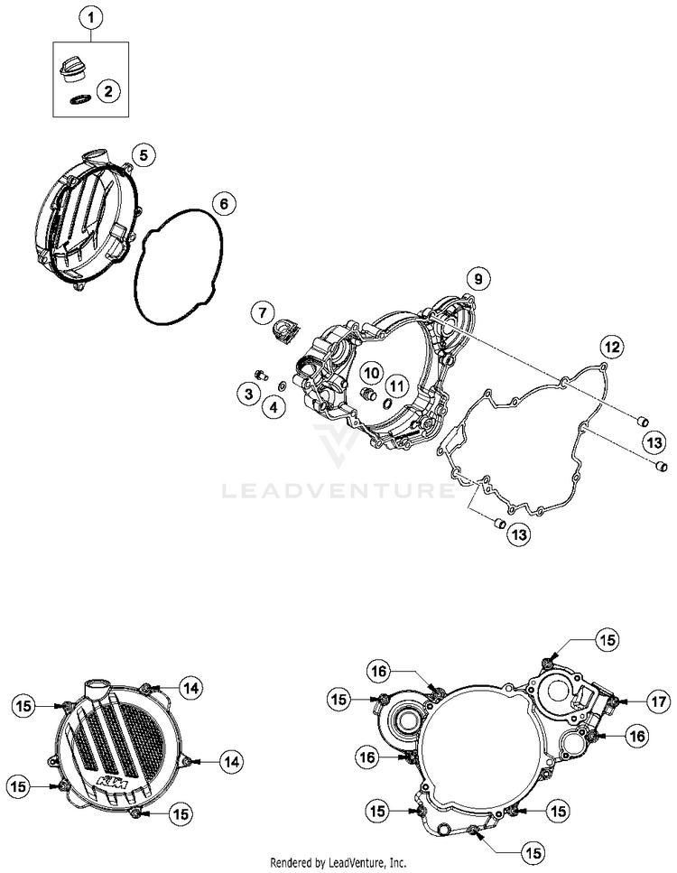 Clutch Cover 150 SX Engine - 2016 Schematic