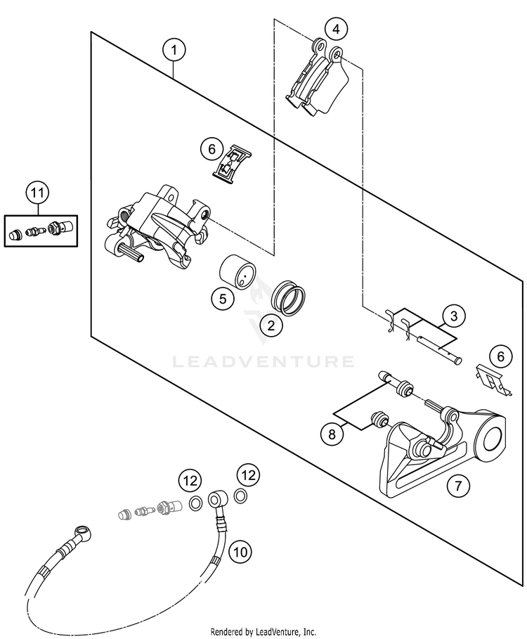 Rear Brake Caliper 300 XC TPI CHASSIS - 2020 Schematic