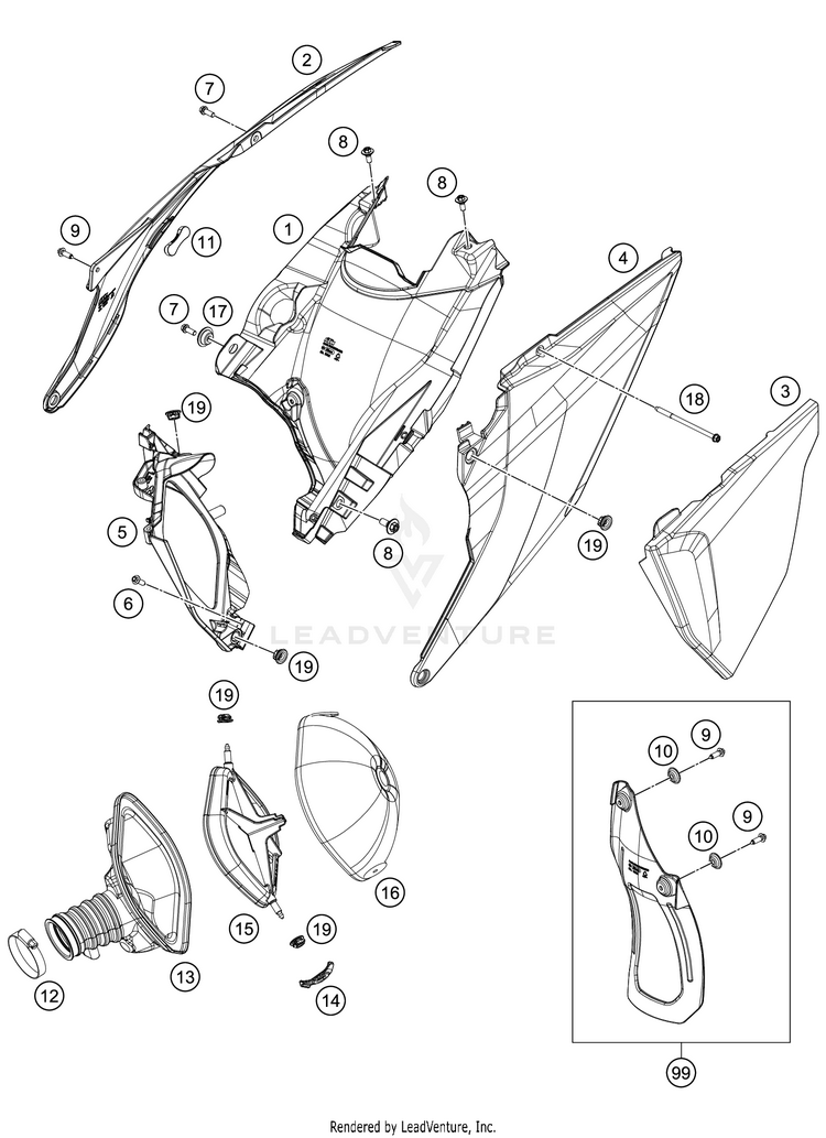 Air Filter 450 SX-F Chassis - 2021 Schematic