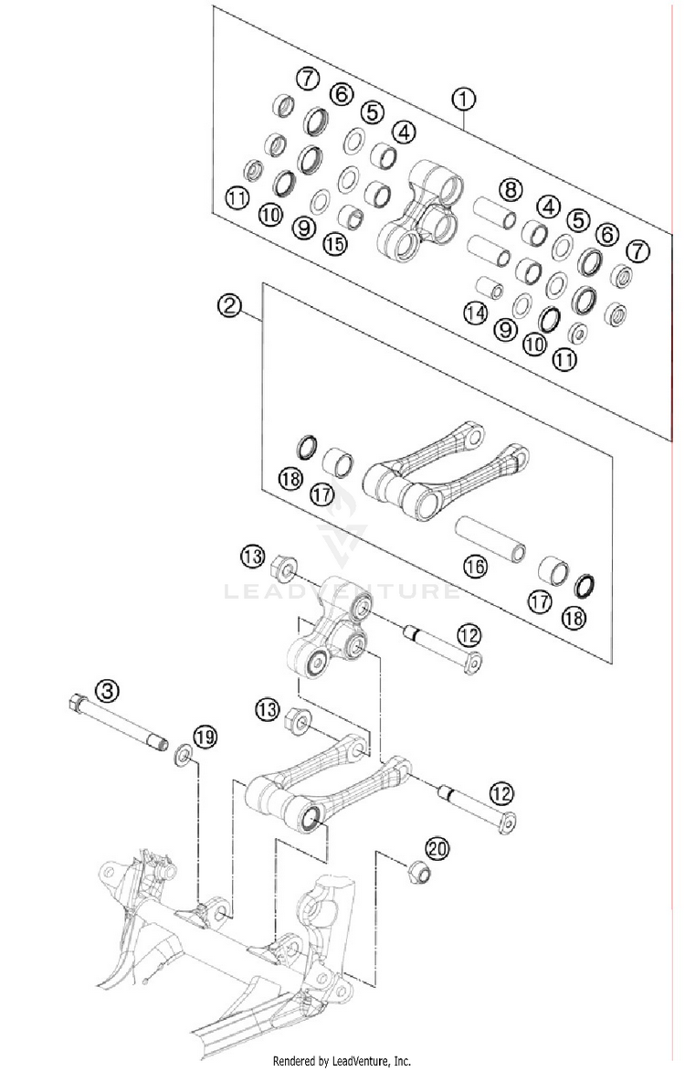 Pro Lever Linking 250 XC Chassis - 2012 Schematic