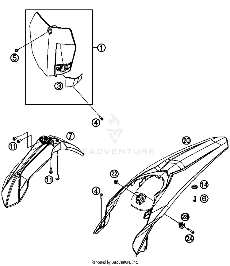 Mask, Fenders 150 XC USA Chassis - 2013 Schematic