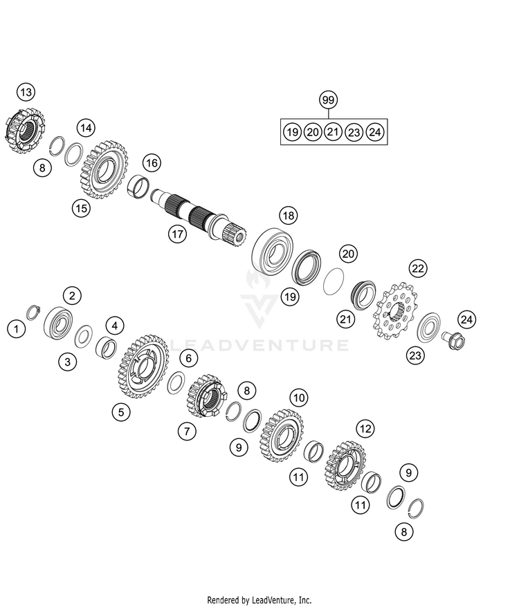 Transmission Ii - Countershaft 300 XC TPI ENGINE - 2020 Schematic