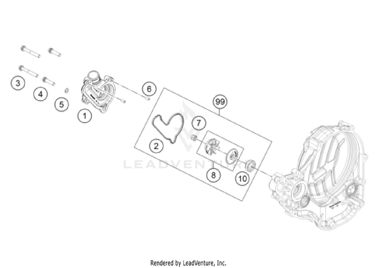 Water Pump 350 SX-F Engine - 2022 Schematic