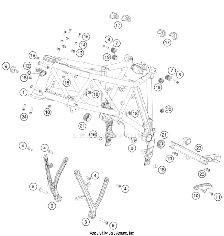 Frame 1290 SUPER ADVENTURE S, grey CHASSIS - 2023 Schematic