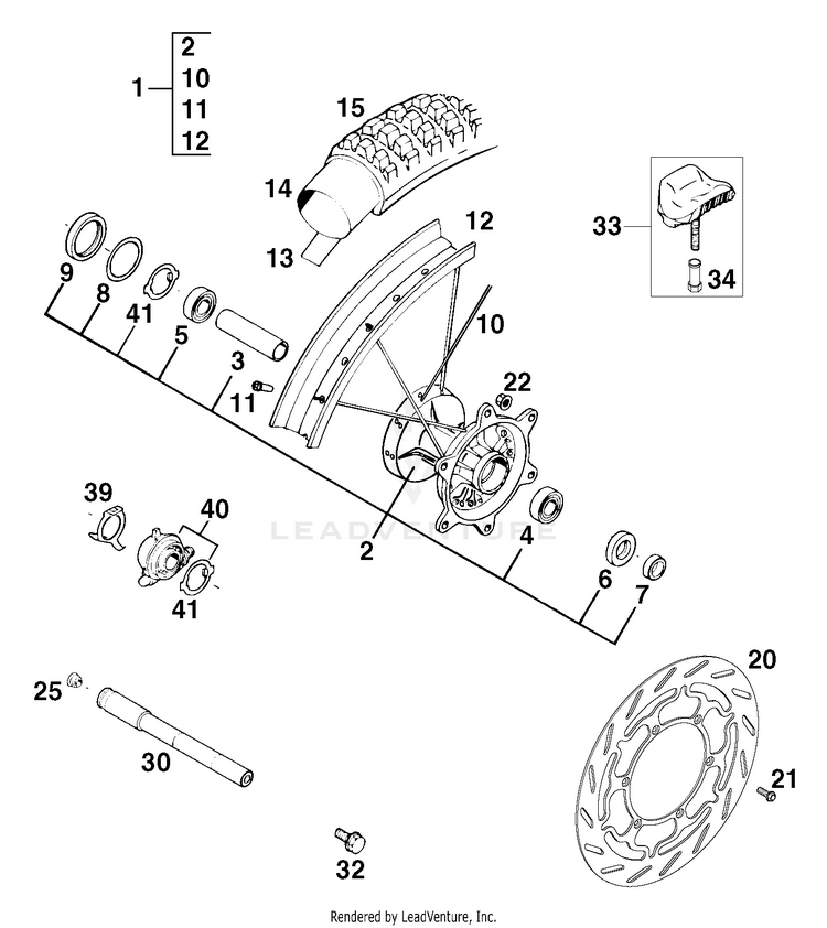 Front Wheel 620 R Chassis - 1998 Schematic