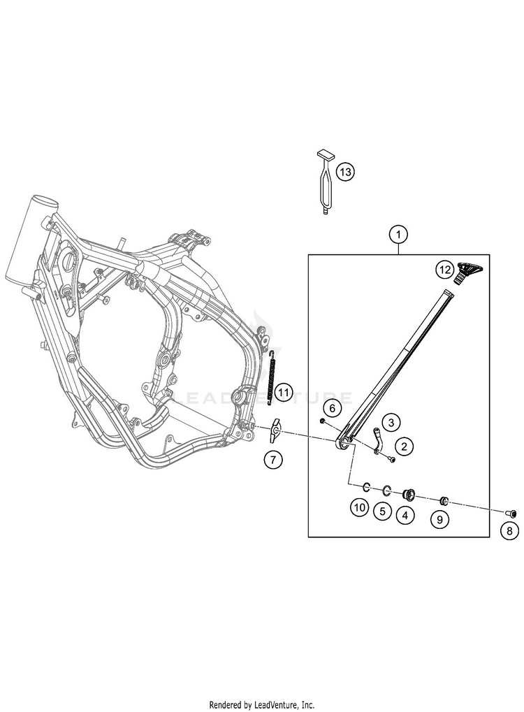 Side / Center Stand 300 XC-W TPI CHASSIS - 2020 Schematic