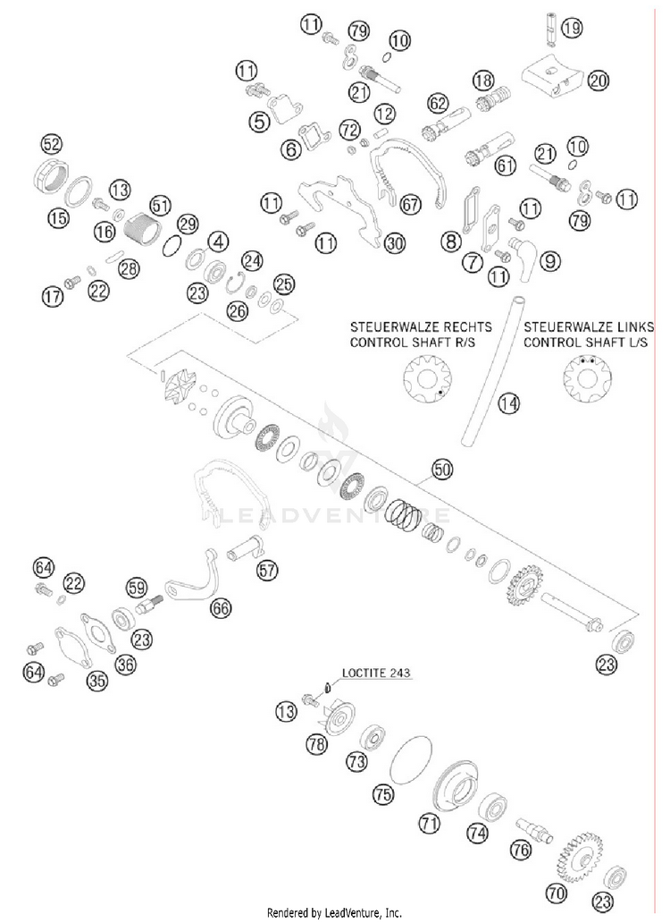 Exhaust Control 200 XCW Engine - 2012 Schematic