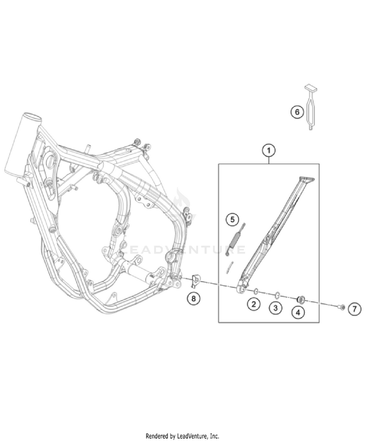 Side / Center Stand 250 XC CHASSIS - 2024 Schematic