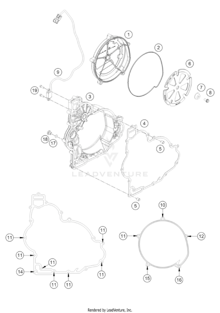 Clutch Cover 1290 SUPER ADV. S/R Engine - 2022 Schematic