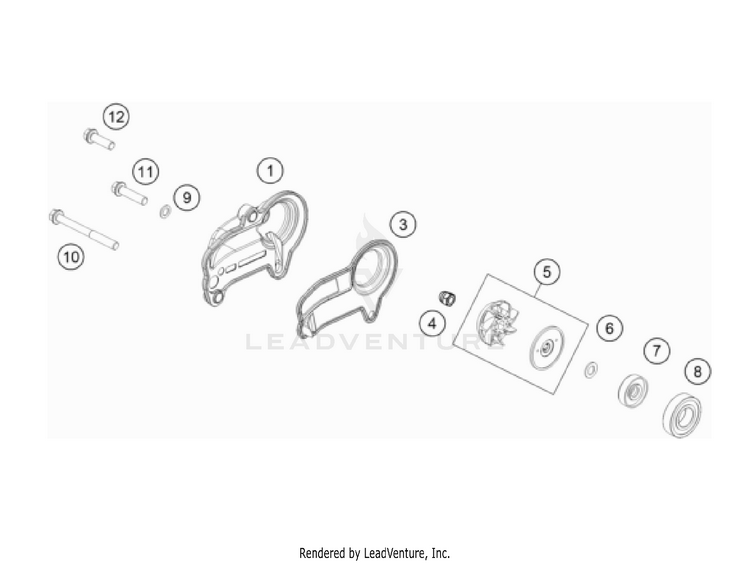 Water Pump 300 XC Engine - 2023 Schematic