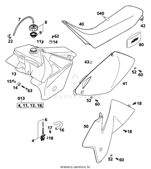 Tank, Seat, Cover Schematic