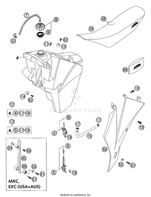 Tank, Seat, Cover Schematic