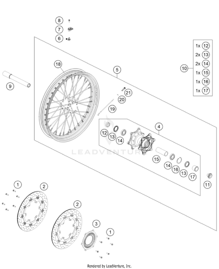 Front Wheel 1290 SUPER ADVENTURE R OT CHASSIS - 2024 Schematic