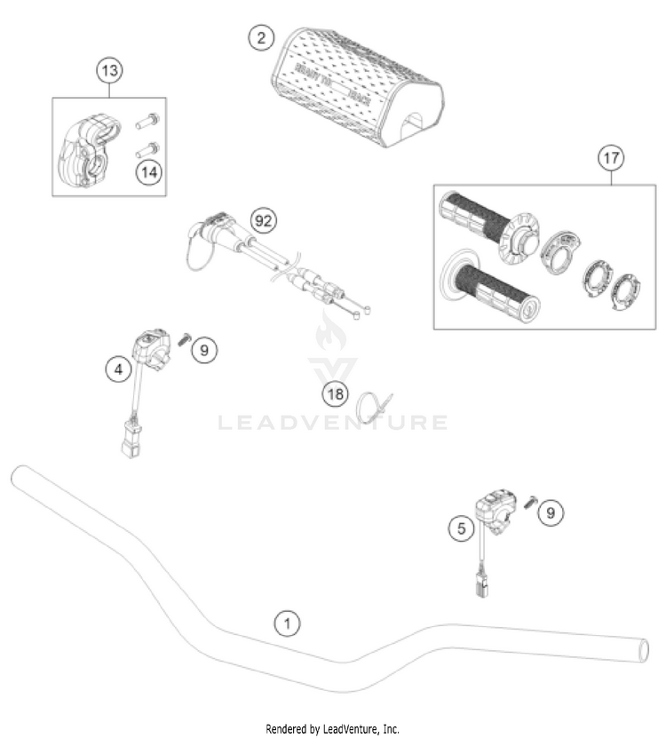Handlebar, Controls 250 SX-F CHASSIS - 2023 Schematic