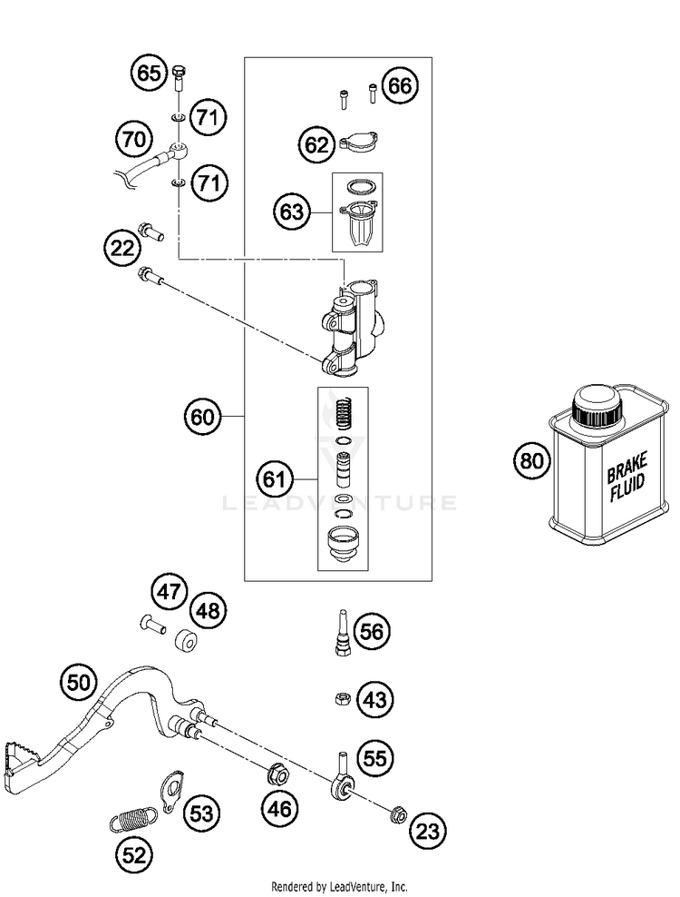 Rear Brake Control 50 SX CHASSIS - 2017 Schematic