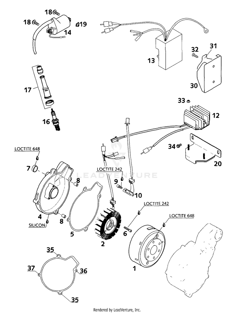 Ignition System Kokusan 640 LC4-E Engine - 2000 Schematic