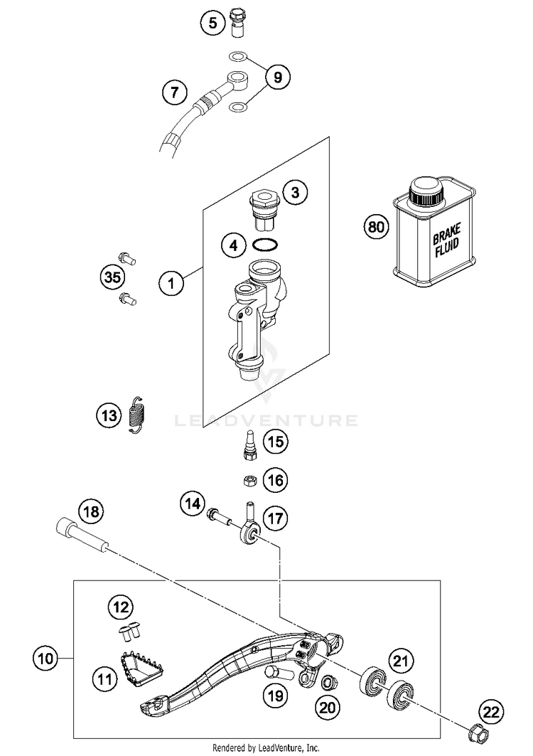 Rear Break Control 350 SX-F CHASSIS - 2018 Schematic