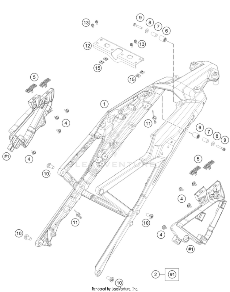 Subframe 1290 SUPER ADVENTURE S, grey CHASSIS - 2023 Schematic