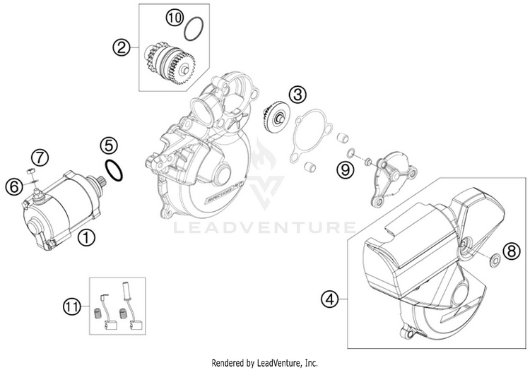 Electric Starter 250 XC Engine - 2011 Schematic