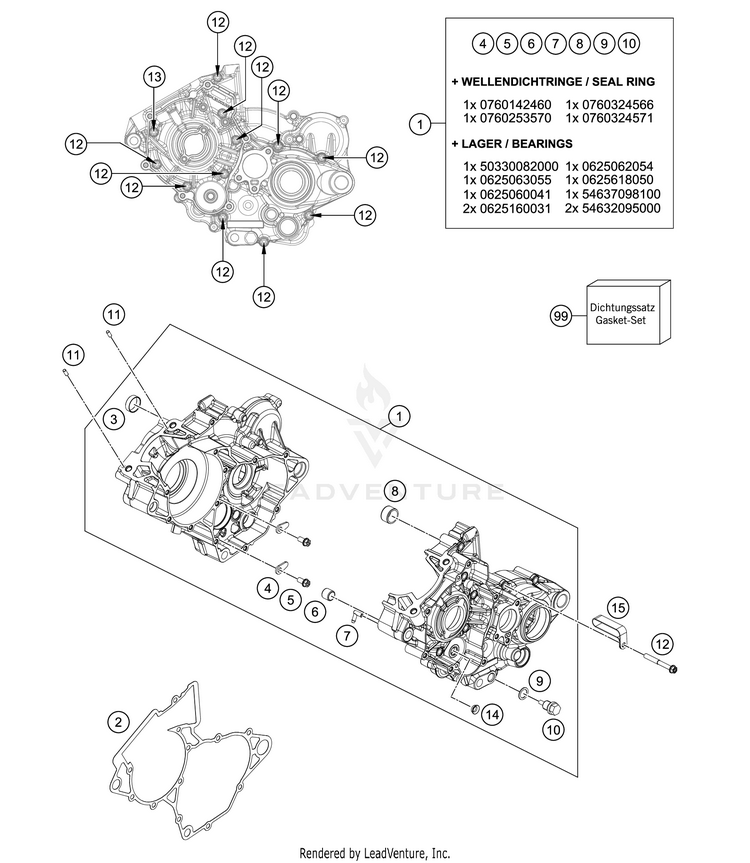 Engine Case 150 XC-W TPI ENGINE - 2020 Schematic