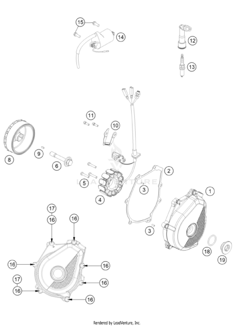 Ignition System 500 EXC US SL ENGINE - 2024 Schematic
