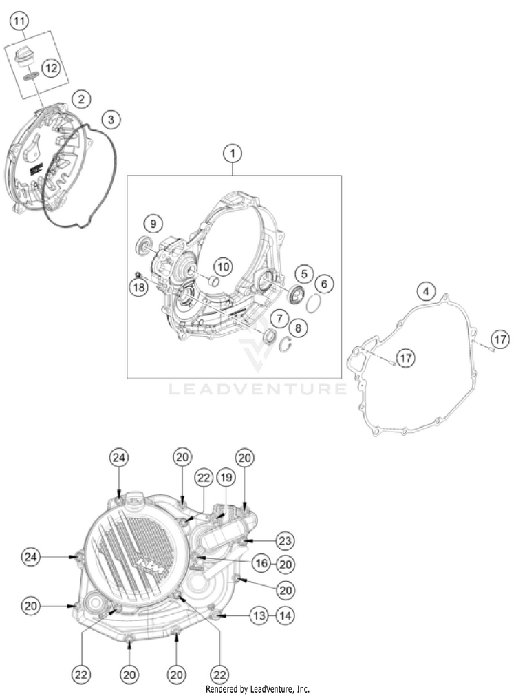 Clutch Cover 500 EXC US SL ENGINE - 2026 Schematic