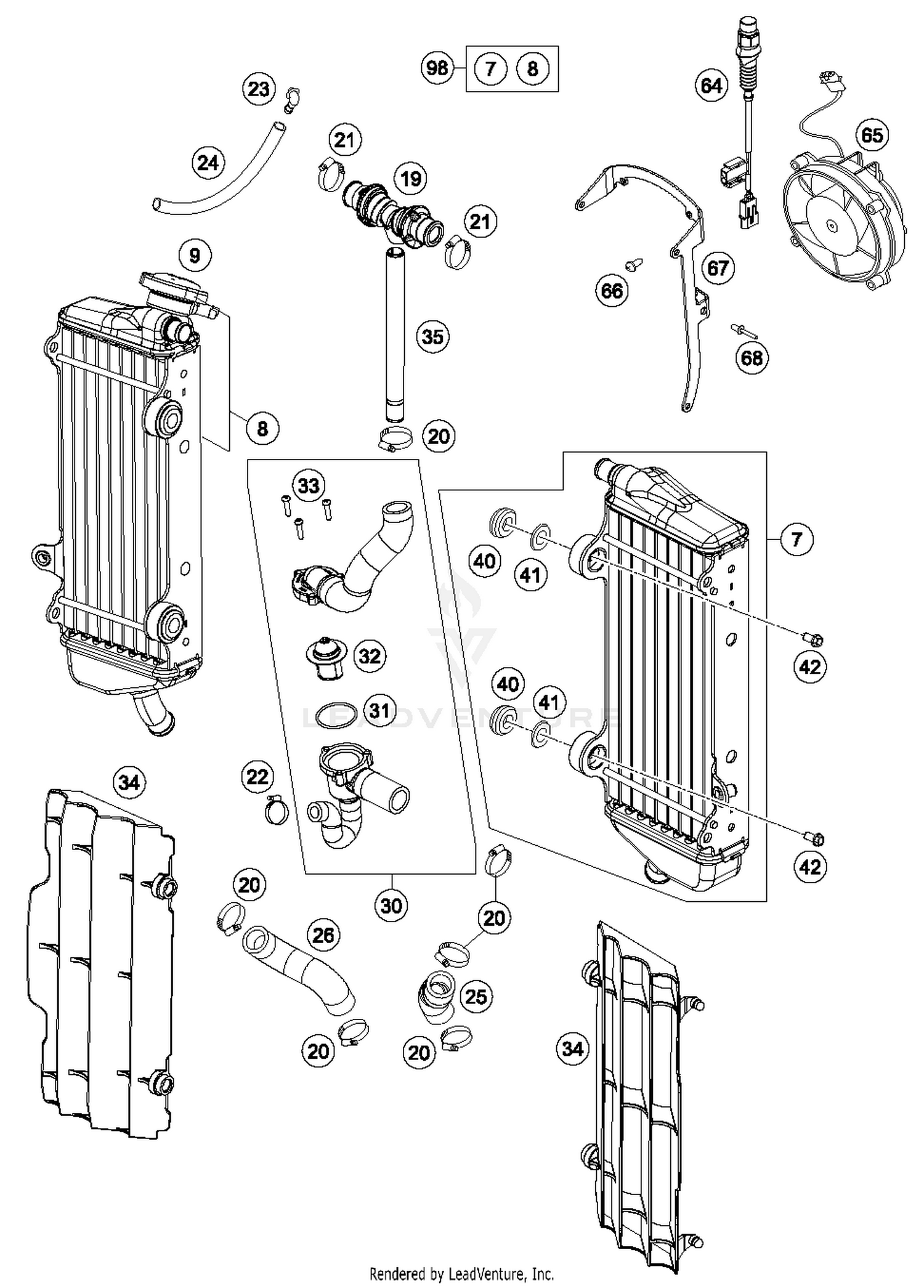 2016 KTM 450 XC-W · Cooling System. Diagram Part # 7 Quantity Required: 1