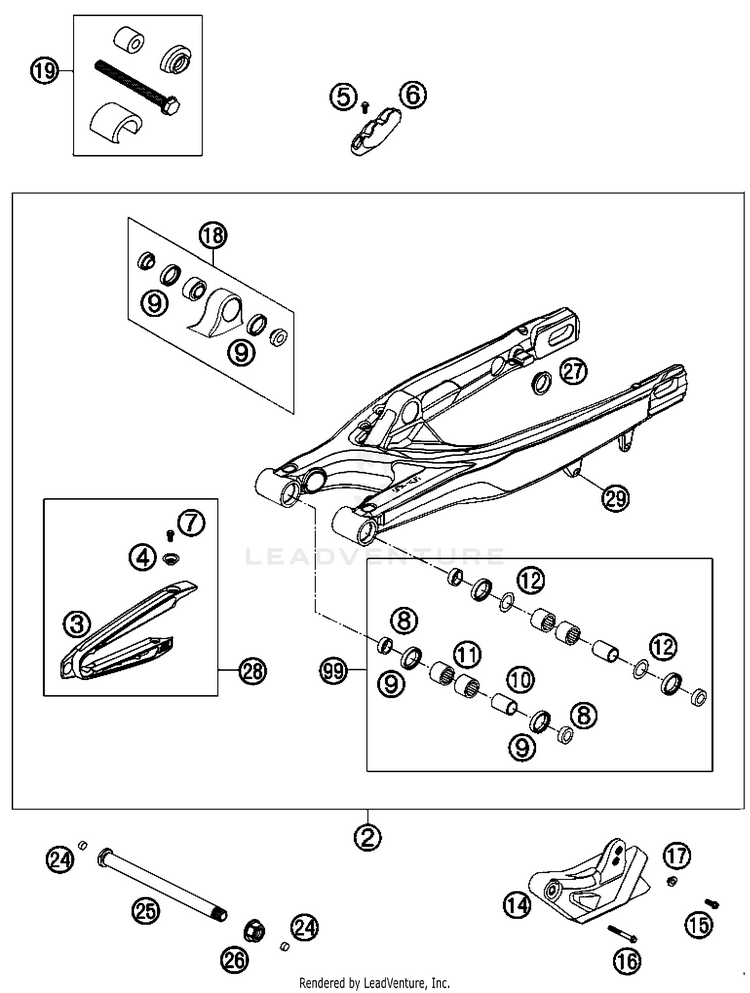 Swing Arm 200 XC USA Chassis - 2008 Schematic