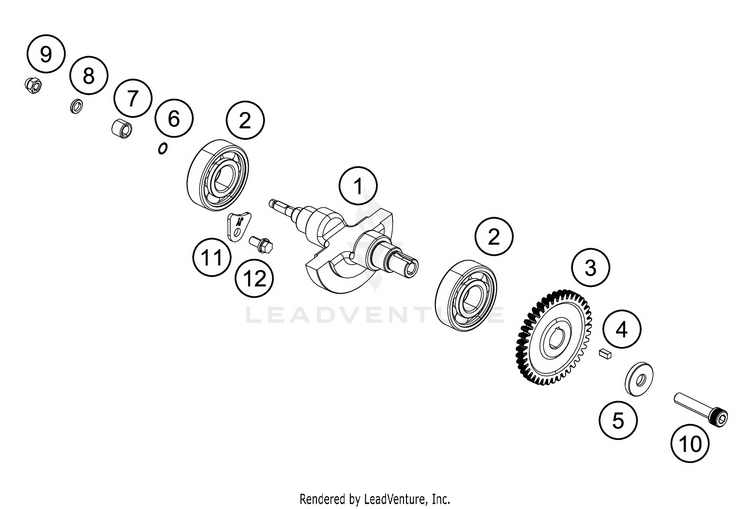Balancer Shaft 390 RC WHITE ABS Engine - 2016 Schematic