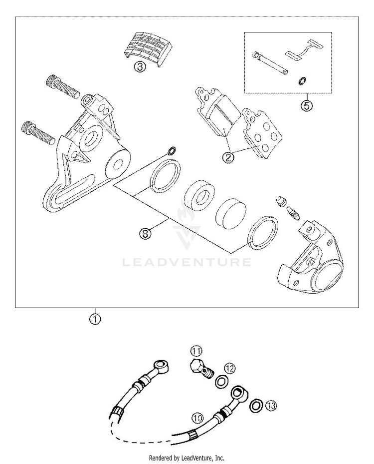 Brake Caliper Rear Grimeca Schematic
