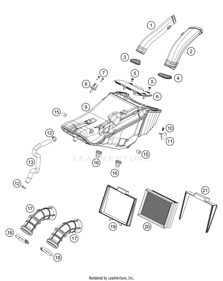 Air Filter 890 ADV R RALLY Chassis - 2021 Schematic