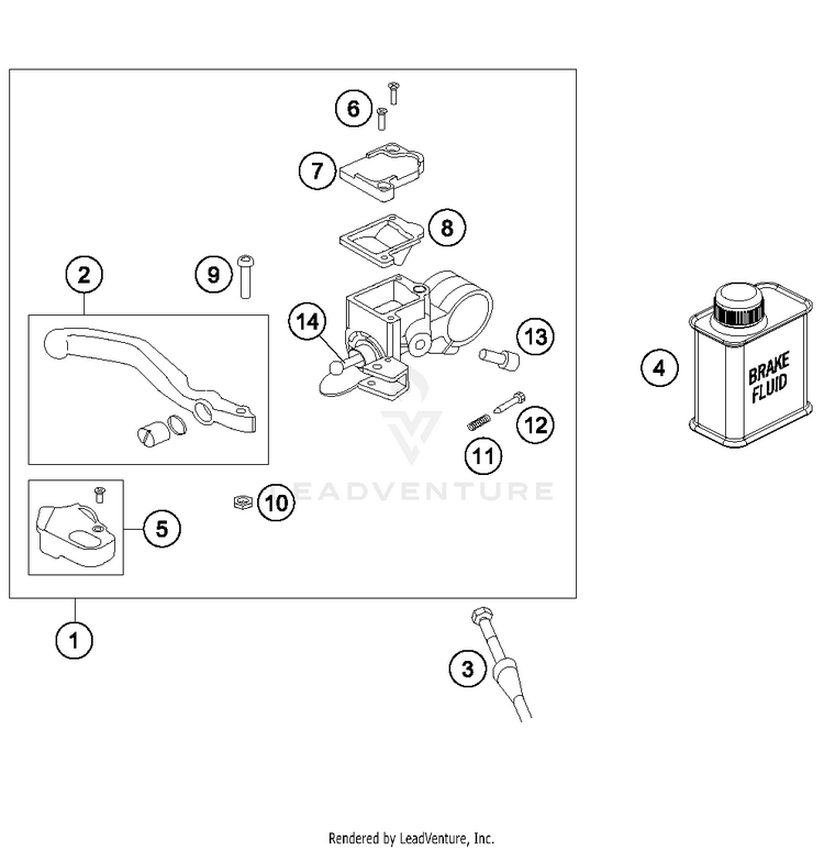 Hand Brake Cylinder 50 SX MINI CHASSIS - 2018 Schematic