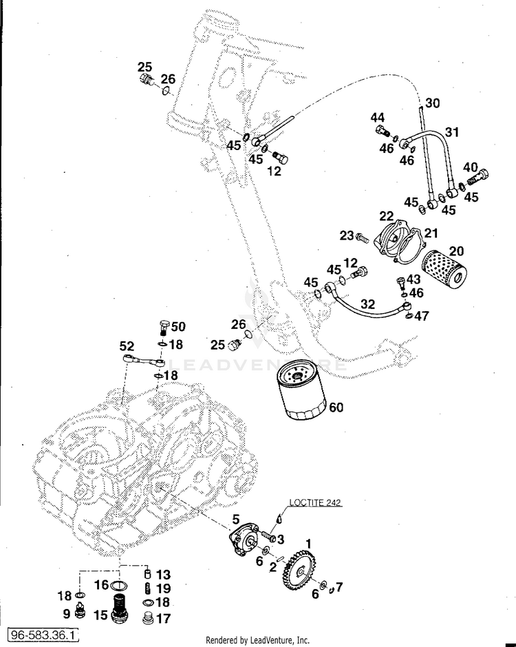 Lubricating System 620 RXC Engine - 1996 Schematic