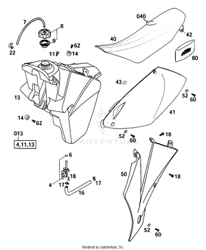 Tank, Seat, Covers Sx Schematic