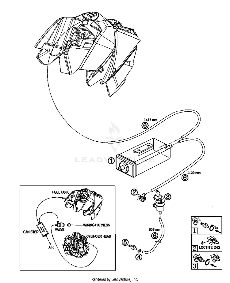 Evaporative Canister 690 Supermoto Black Chassis - 2007 Schematic