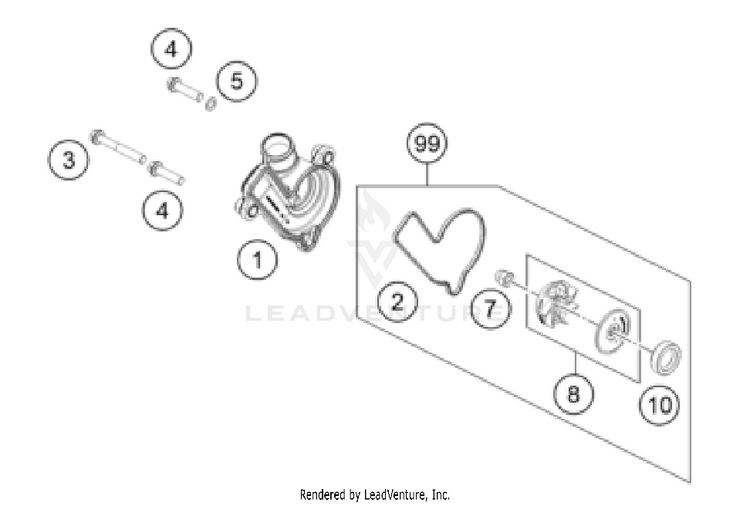 Water Pump 350 EXC-F ENGINE - 2026 Schematic