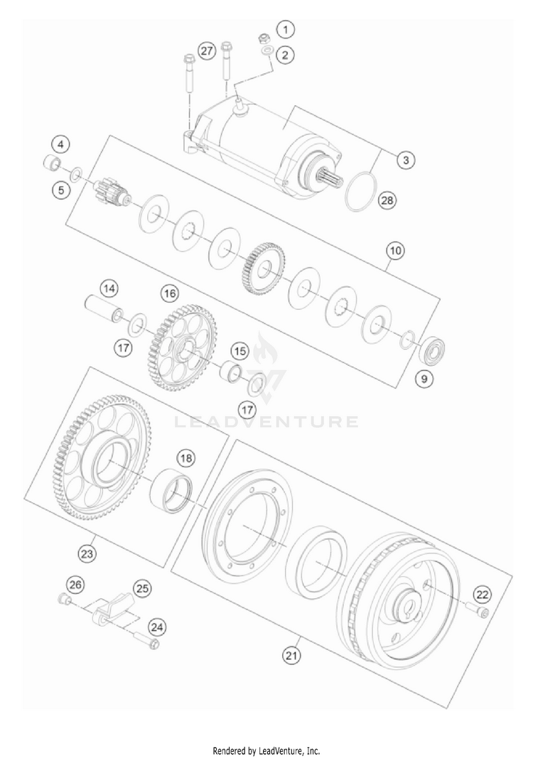 Electric Starter 1290 SUPER ADV. S/R Engine - 2022 Schematic