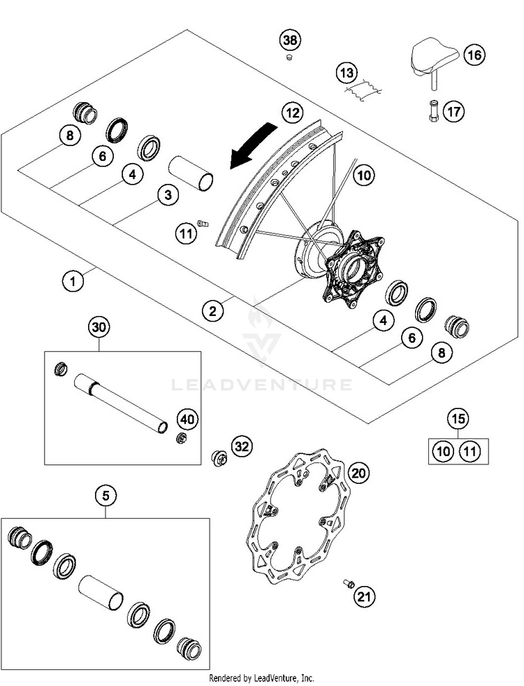Front Wheel 250 SX-F CHASSIS - 2019 Schematic