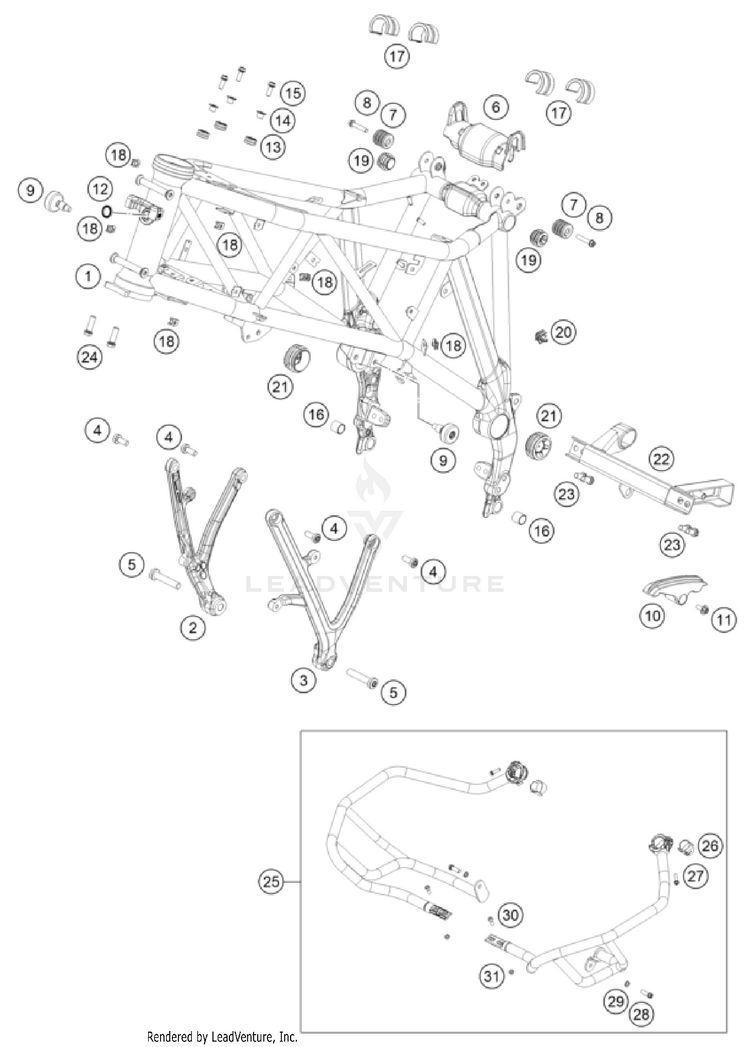 Frame 1290 SUPER ADVENTURE R OT CHASSIS - 2024 Schematic